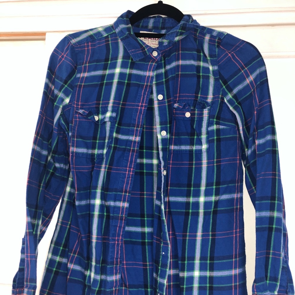 Blue Old Navy Plaid Shirt